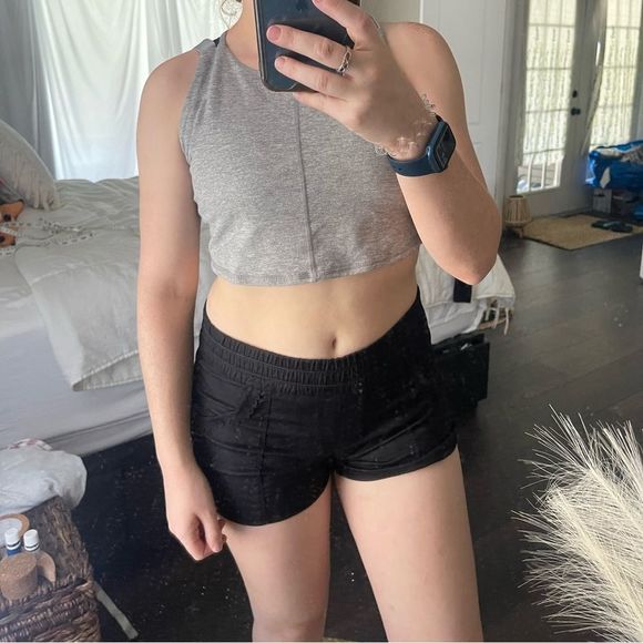 Free People Movement Grey Mantra Cropped Tank Top - Picture 1 of 8